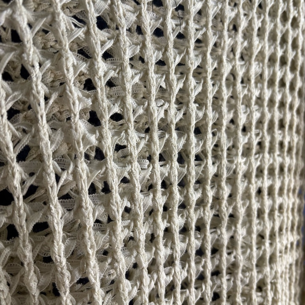 POL Cream V-Neck Sweater with Mesh Knit - Picture 3 of 5